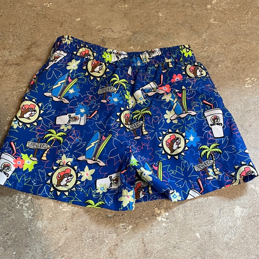 Buc-ee’s Size 2T Blue Tropical Print Swim Shorts - Picture 4 of 6